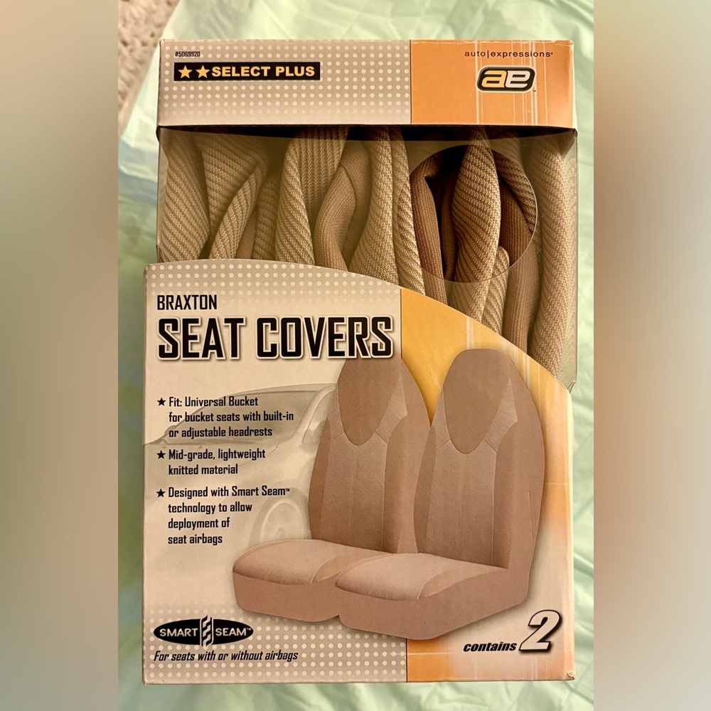 Braxton Universal Tan Bucket Seat Covers (Pair). By Auto Expressions BRAND NEW.